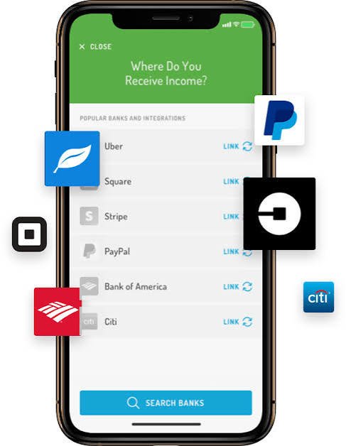 Budgeting app with bank and payment integrations on mobile screen.